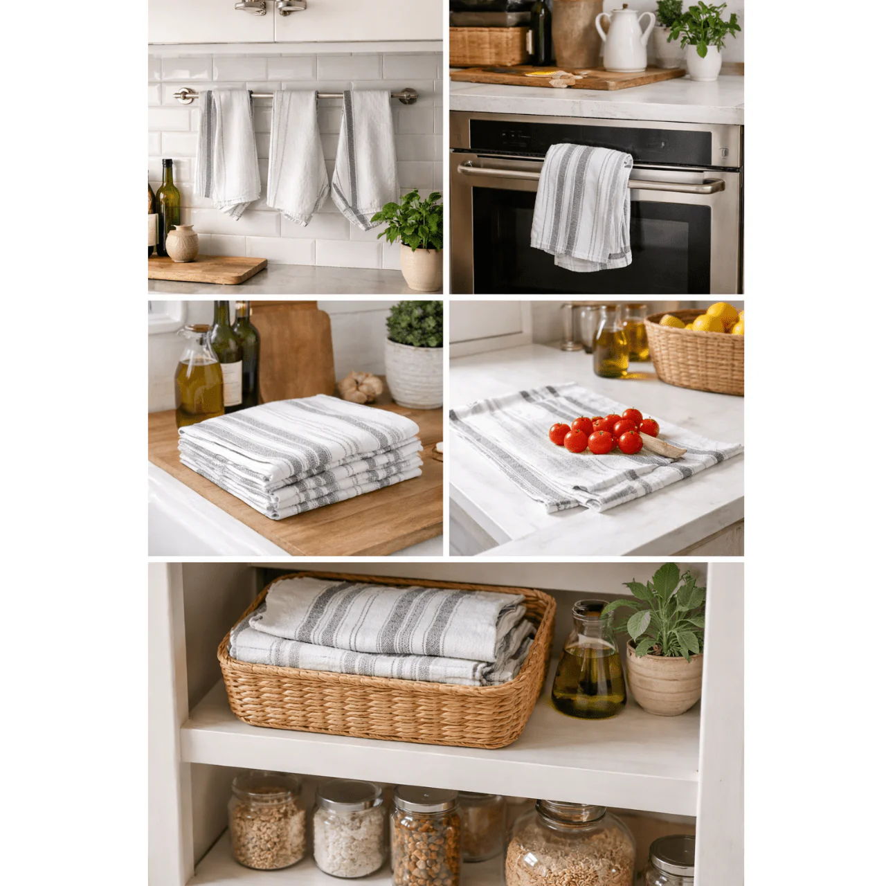 Striped Cotton Kitchen Towels – 2 Pack