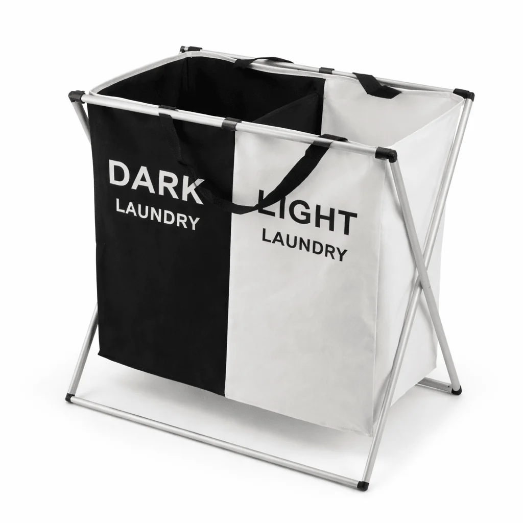 Studio 707-double Laundry Hamper With 2 Basket 59x37.5x58cm