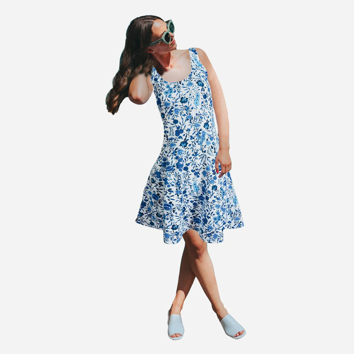 Round Neck Sleeveless Printed Sundress - Image 7