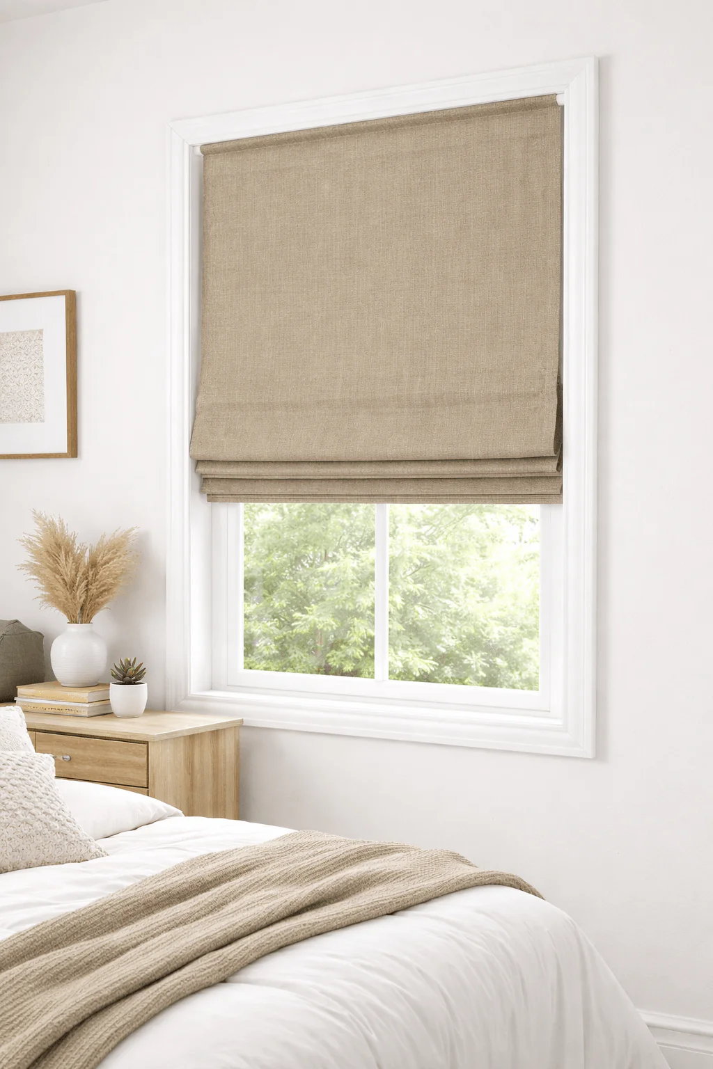 Textured Linen-Style Roman Shade