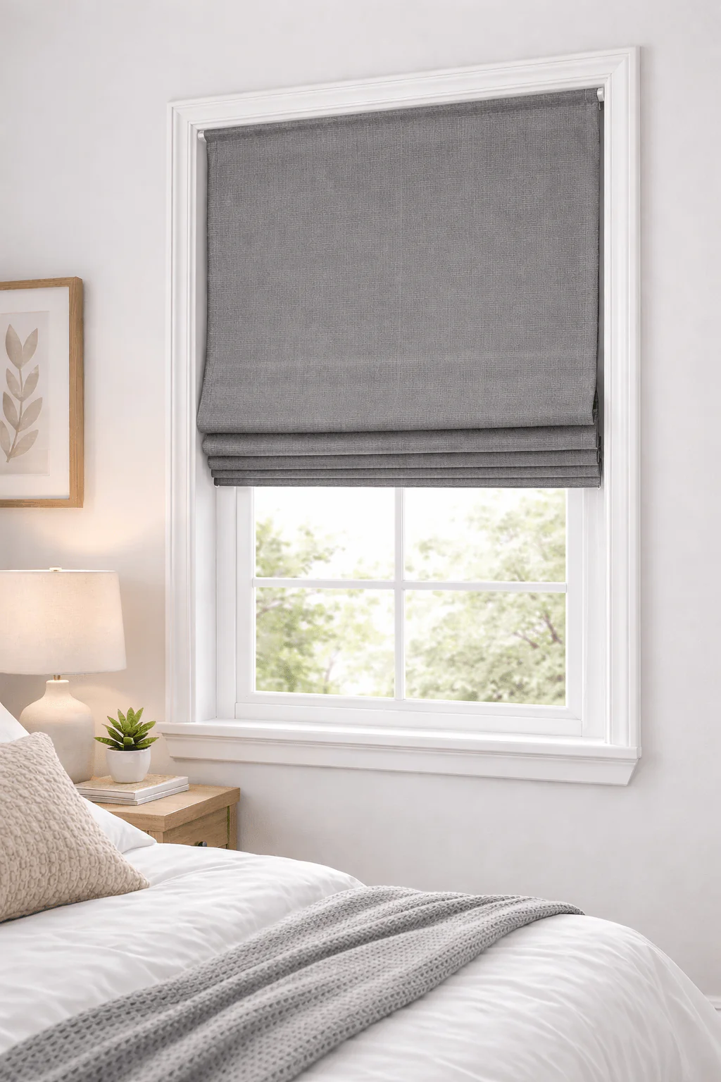 Textured Linen-Style Roman Shade - Image 3