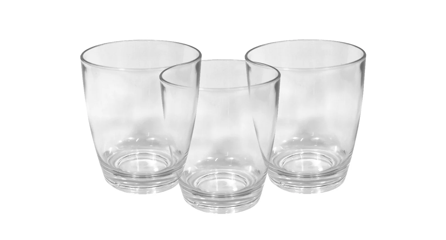 Tumbler 12oz Set/3 Acrylic Clear - Image 2