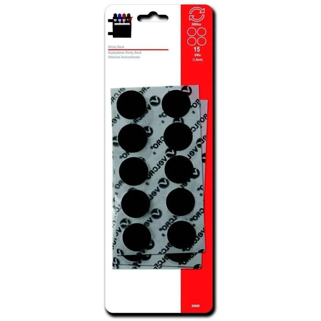 Velcro Coins-15, Stick-on 5/8in Black