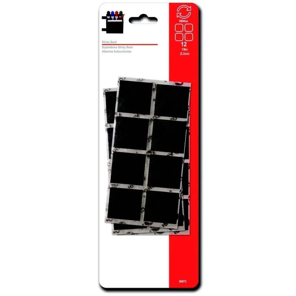 Velcro Squares-15, Sticky Bac 7/8in Black