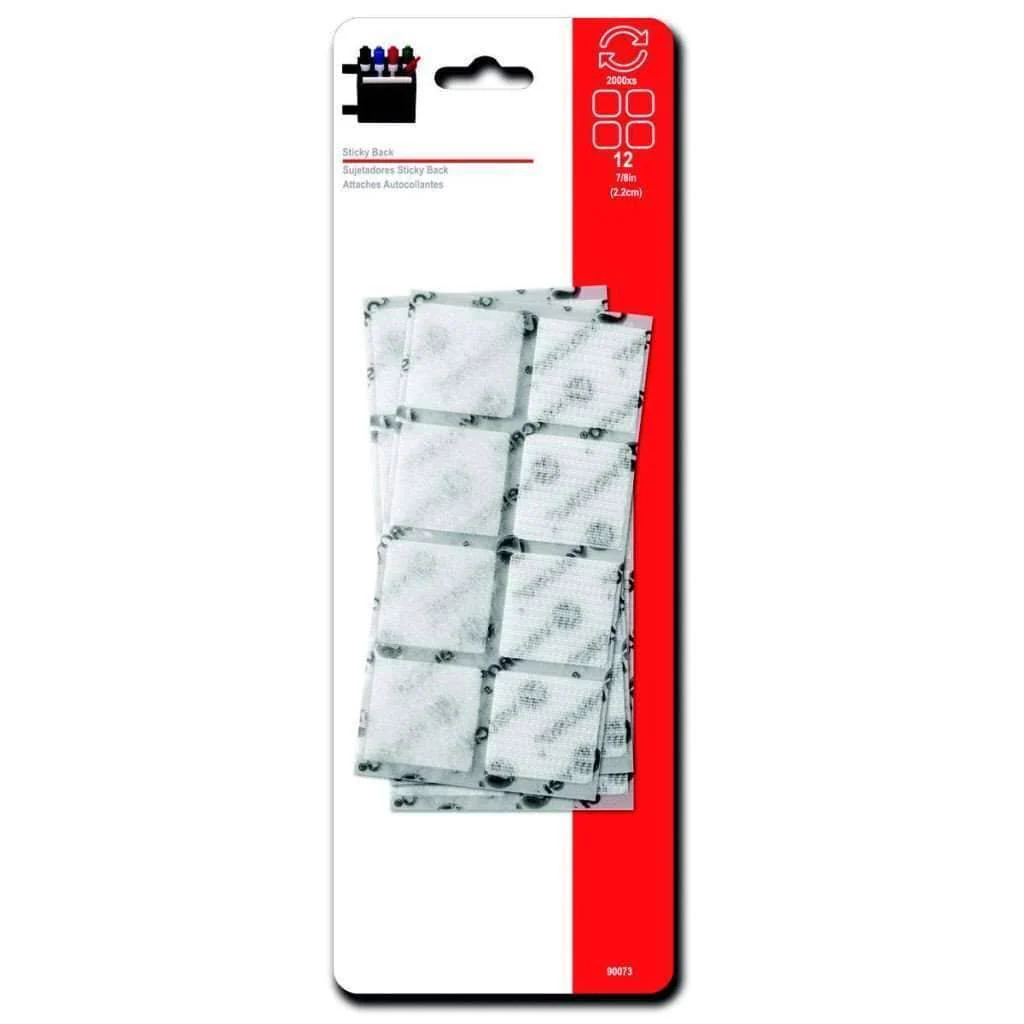Velcro Squares-15, Sticky Bac 7/8in White