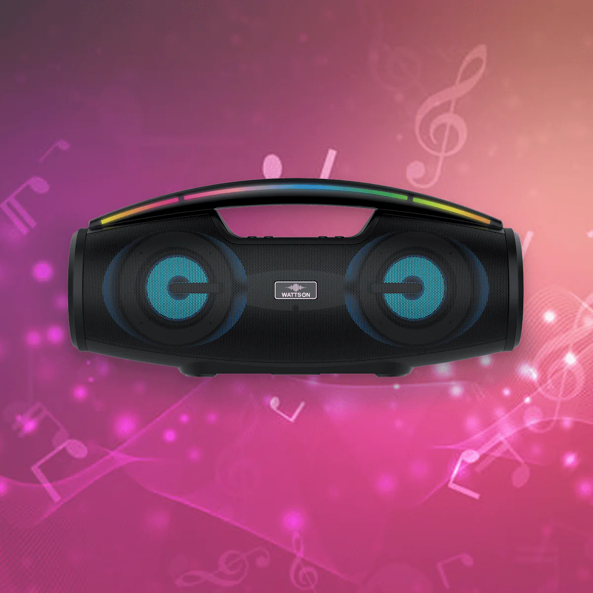 WATTSON- Boombox LED Light Bt5.0 Fm 2*10w