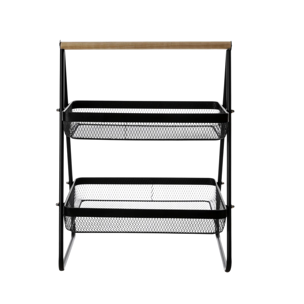 Wire 2 Tier Basket Black 37x25x51 - Image 2