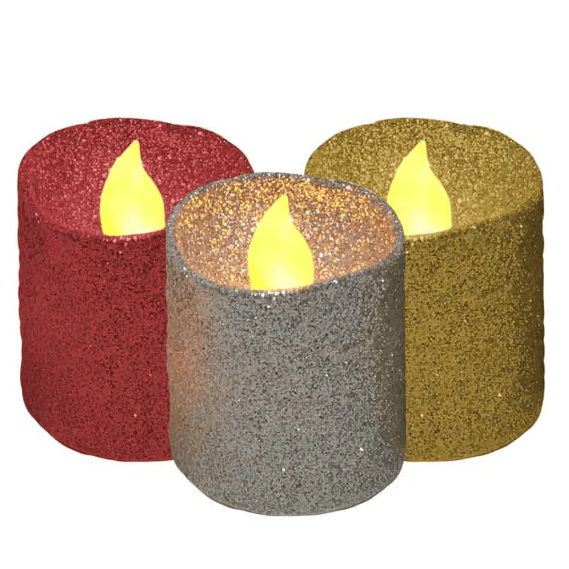 Xmas 6 Pieces Votive Light Glitter