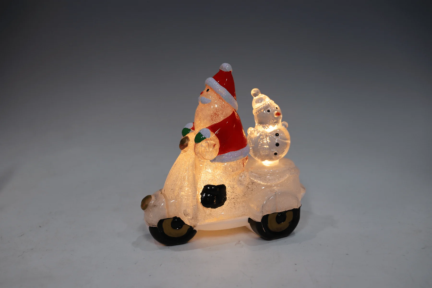 XMAS Santa & Snowman in moped with Tree - Image 4