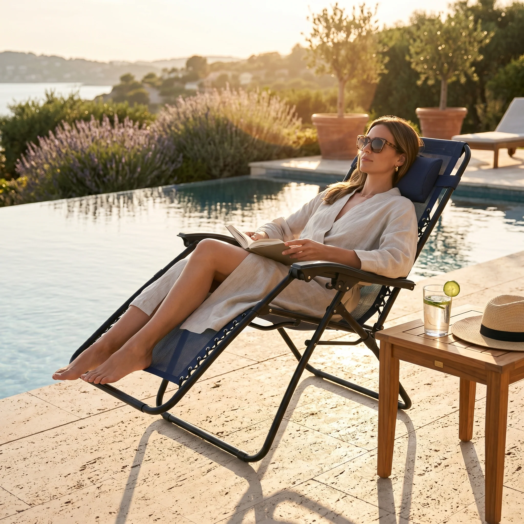 Zero Gravity Chair - Outdoor Folding and Reclining Lounger with headrest - Image 4